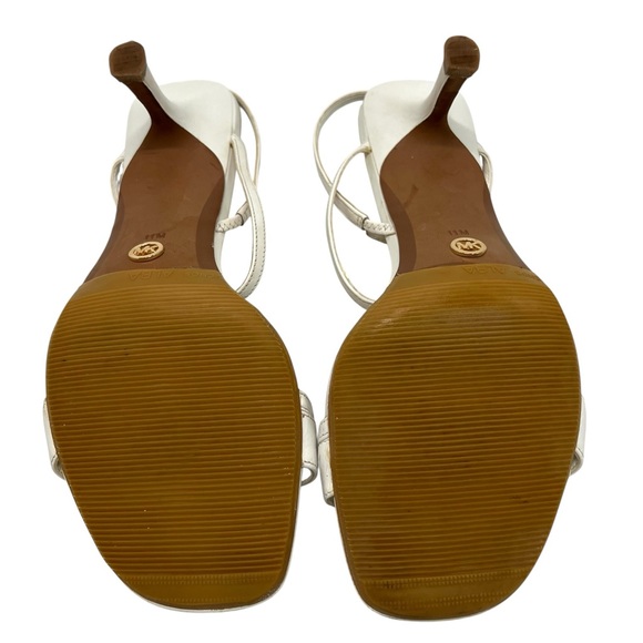 Michael Michael Kors Tasha White Leather Strappy Heels Sandals Women’s 11 - Picture 12 of 15